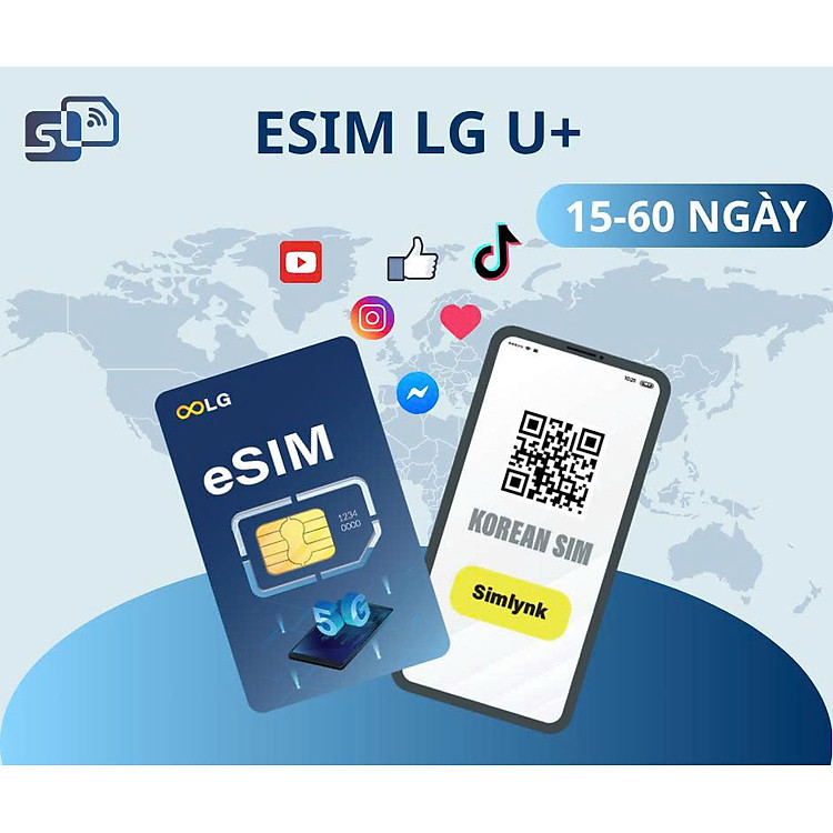 eSIM du lịch Hàn Quốc - Dữ liệu không giới hạn – 15/20/30/40/60 Ngày