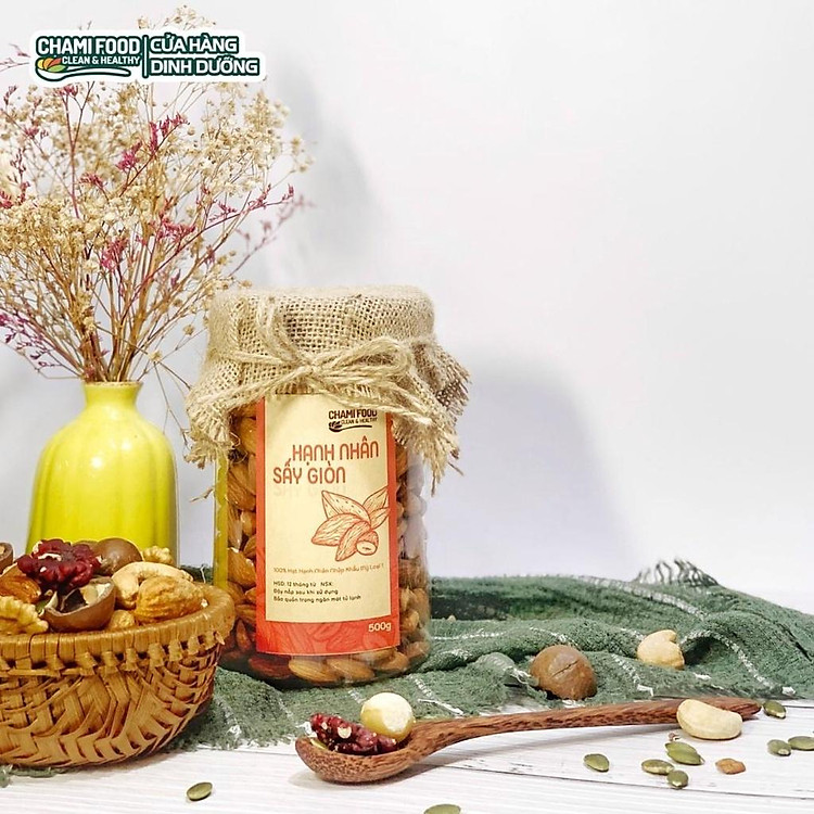 Hạt hạnh nhân sấy Chami 500G - Eat Clean Uy tín Giá rẻ - Hình ảnh 5