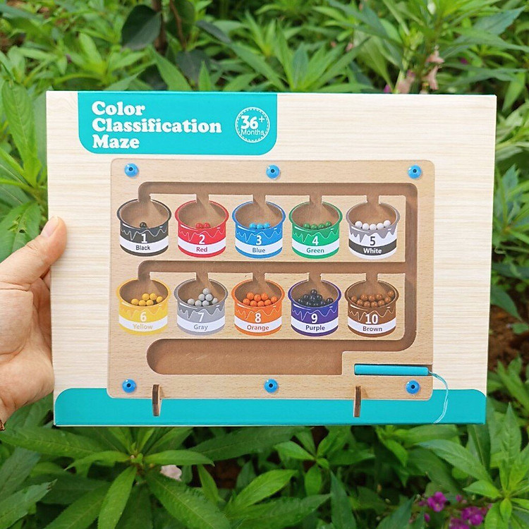 Bảng gỗ Montessori phân biệt màu sắc và số Chính hãng Tiết kiệm - Hình ảnh 5