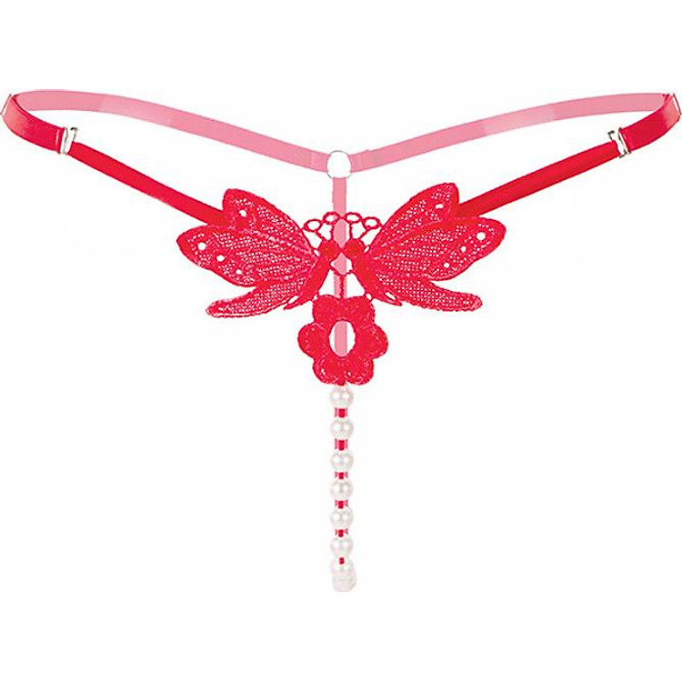 Quần lót nữ lọt khe dây hạt - đỏ