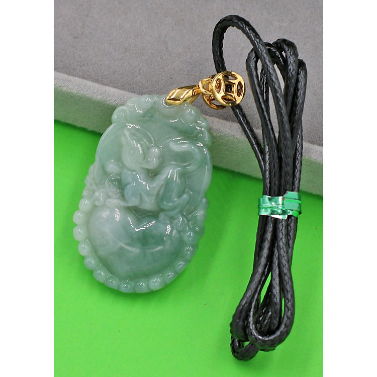 Vòng cổ phong thủy khắc linh vật 12 con Giáp đá cẩm thạch