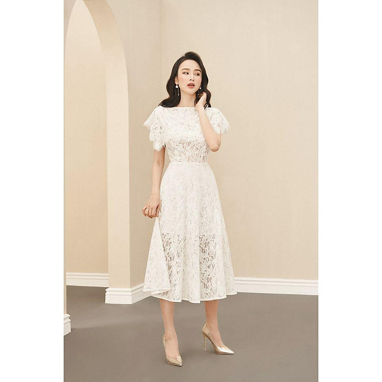 Đầm dáng xòe cổ thuyền dự tiệc sang trọng Lucy Dress bigsize váy đầm nữ đẹp đi biển giá rẻ