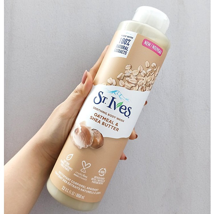 Sữa Tắm ST. IVES BODY WASH Tẩy Tế Bào Chết 650ml bơ yến mạch