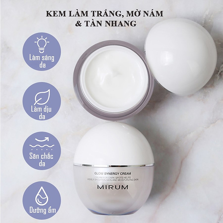Kem dưỡng trắng da, mờ nám & tàn nhang Mirum 55ml– Mirum Glow Synergy Cream