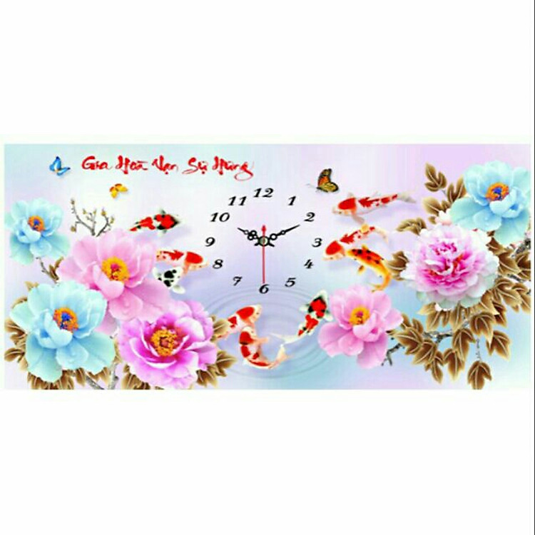 Tranh thêu 3D GIA HÒA VẠN SỰ HƯNG (63×37cm) chưa thêu