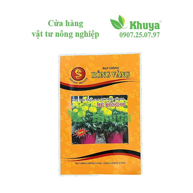 Hạt giống Vạn Thọ Thái Cao Lỡ Vàng Chanh Mekong 08 Cổ Lùn