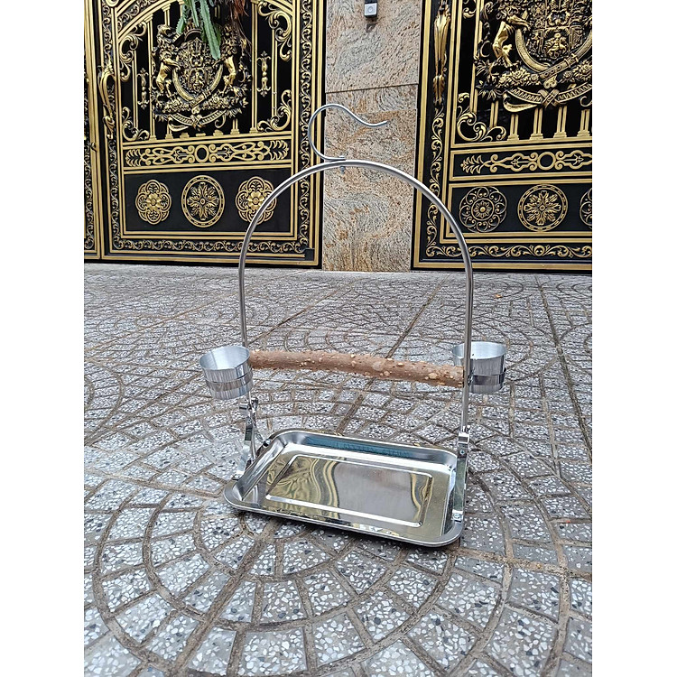 1 cầu đứng size nhỏ (thanh ngang gỗ gạo) (30*22*40) dùng cho các dòng vẹt đứng (chưa bao gồm xích chân)