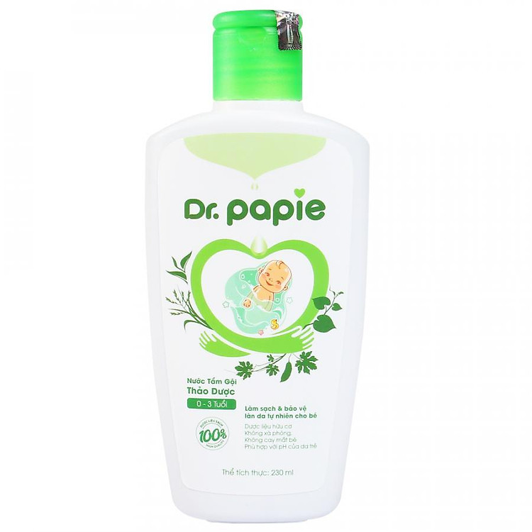 Nước tắm gội thảo dược Dr Papie 230ml