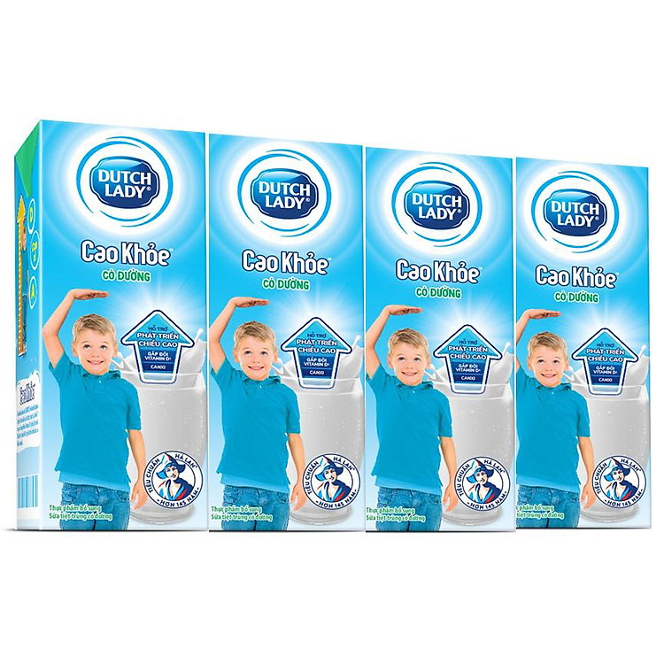 Lốc 4 Hộp Sữa Uống Tiệt Trùng Dutch Lady Có Đường Cao Khỏe (170ml/Hộp)