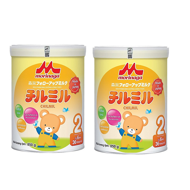 Combo 2 hộp sữa Morinaga Số 2 Chilmil (850g) và đồ chơi tắm Toys House