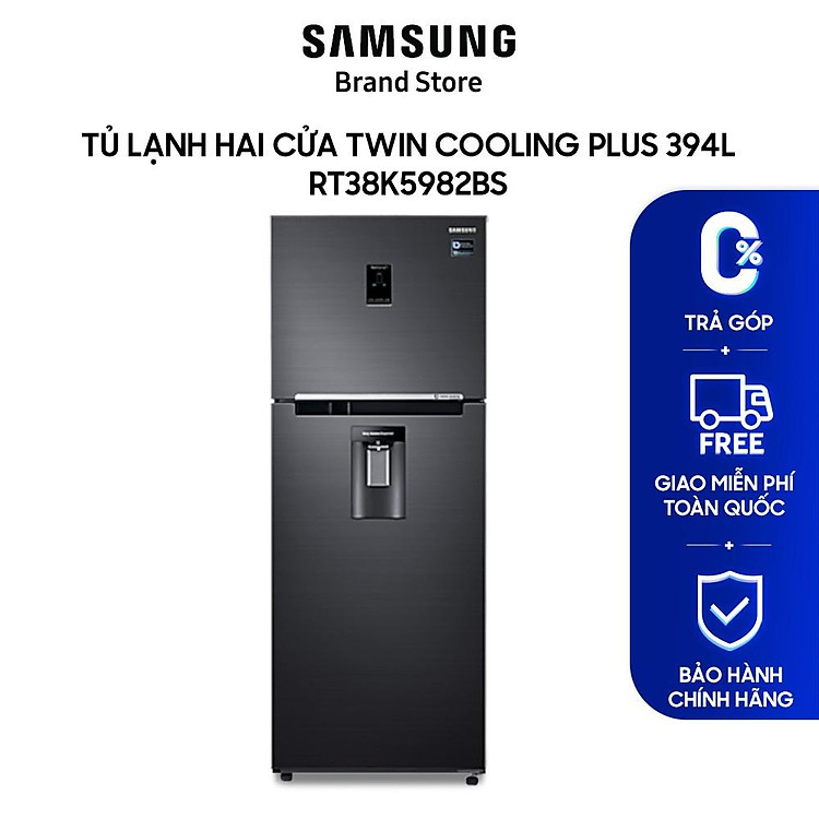 Tủ lạnh hai cửa Samsung Twin Cooling Plus 394L RT38K5982BS - Hàng chính hãng - Giao toàn quốc