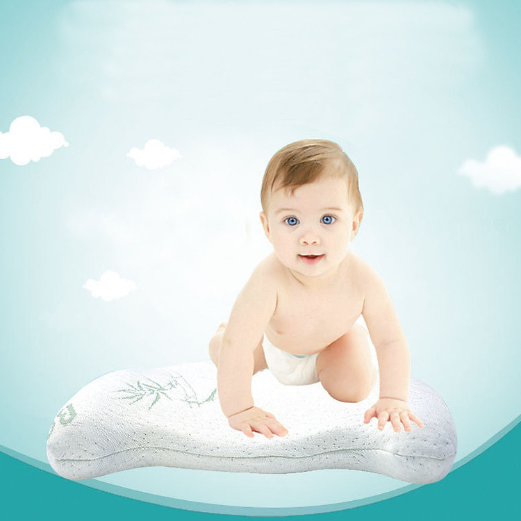 Gối cao su non cho bé chống méo đầu, bẹp đầu, vải sợi tre thoáng khí. Gối cao su đa năng Babyupp ST0001 cho trẻ sơ sinh, em bé
