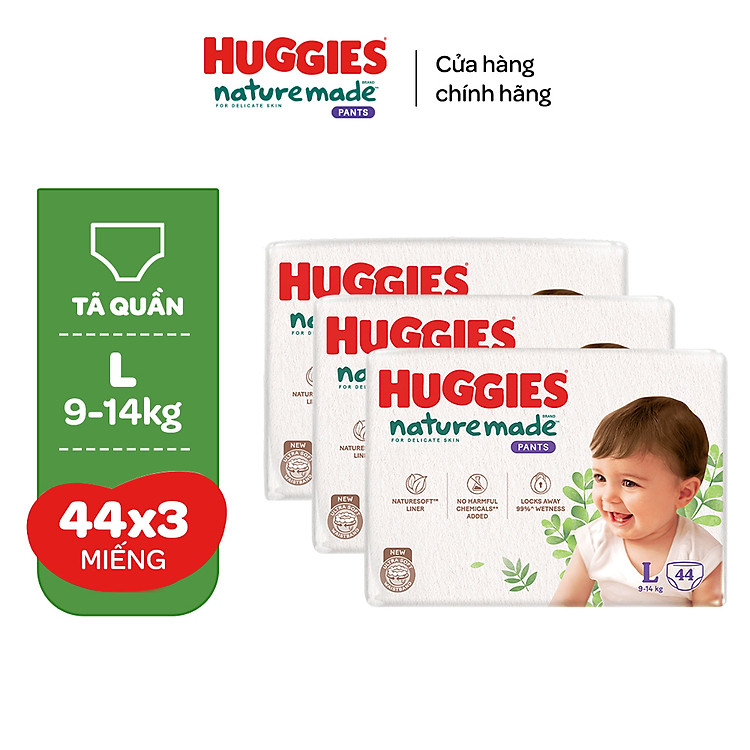 Tìm mua tại Avakids:Combo 3 Tã quần Huggies Naturemade M58/L44/XL38, tràn ngập Khuyến mãi, Ưu đãi