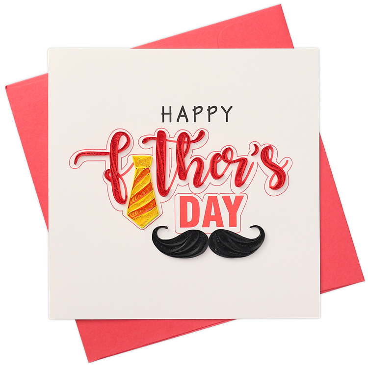 Thiệp Giấy Xoắn Nghệ Thuật - Mừng Ngày Của Cha - Happy Father's Day - Father day - 15 x 15 - VN2NN115SPLE1