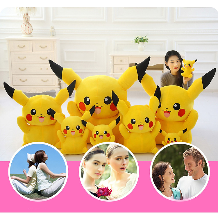 Gấu bông Pikachu vuông dễ thương 35cm Chính hãng Giá rẻ - Hình ảnh 3