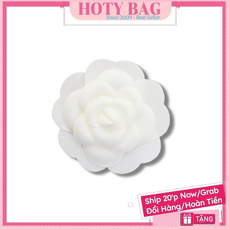 Hoa Trà Chanel Trang Trí Túi Giấy Cao Cấp, Hoa camellia nhung.