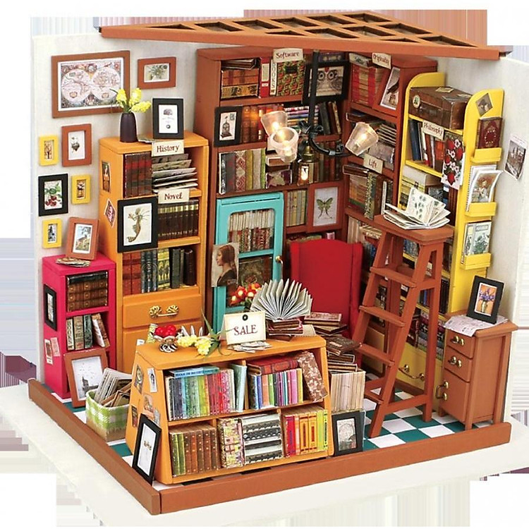 Mô hình nhà búp bê I-DIY - hiệu sách nhỏ theo phong cách HANABUSA