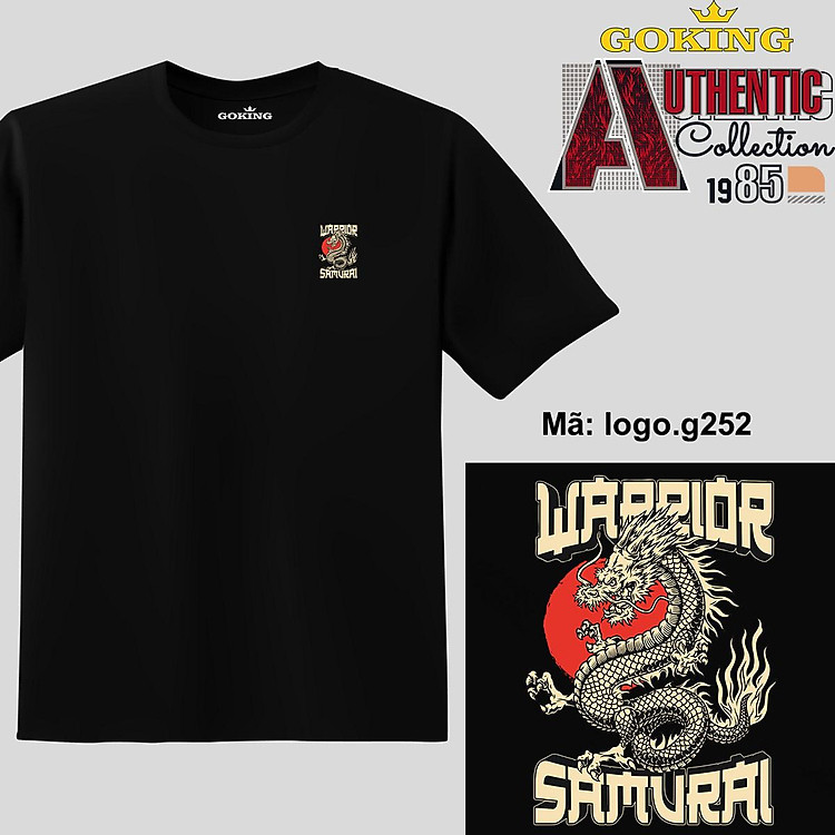 WARRIOR, mã logo.g252. Áo thun nam nữ in logo đẹp, form unisex. Áo phông GOKING hàng hiệu, quà tặng cao cấp cho gia đình, cặp đôi, lớp nhóm, doanh nghiệp