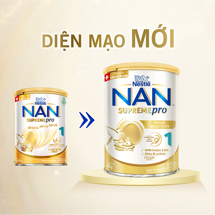 Sữa bột Nestlé NAN SUPREMEPRO 1 400g Đảm bảo Giá tốt - Hình ảnh 3
