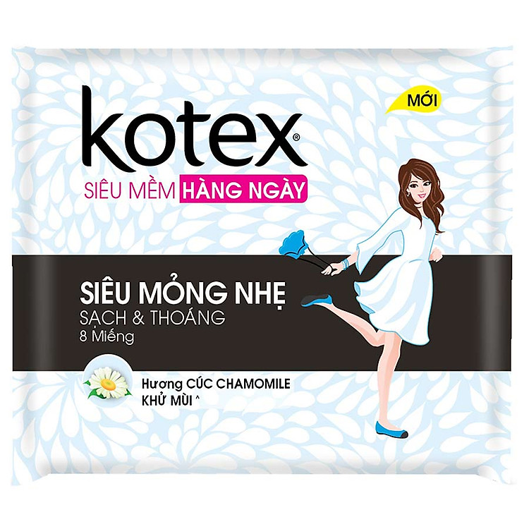 Băng Vệ Sinh Kotex Hằng Ngày Siêu Mỏng Hương Hoa Cúc 8*48