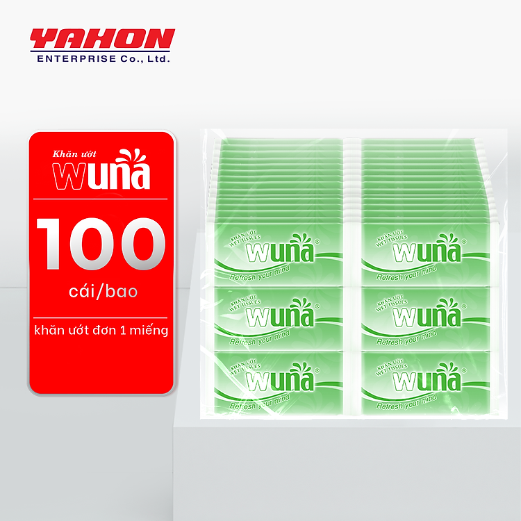 Combo Bao Khăn Giấy Ướt SSuper WUNA 25x25cm, 100 Cái/Bao