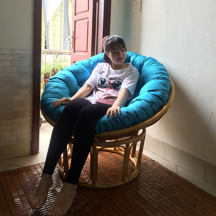 Ghế thư giãn đọc sách papasan - màu mây tự nhiên