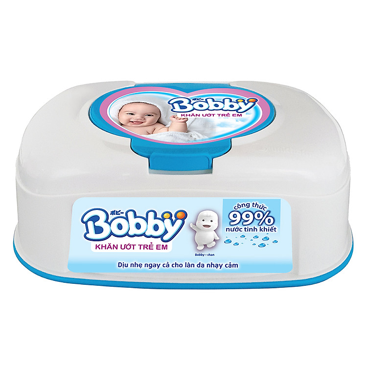Khăn Ướt Bobby Hộp Tiện Lợi (80 Miếng)