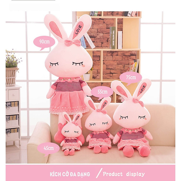 Gấu Bông Thỏ Hồng Tai Dài 45cm Chính hãng Giá rẻ - Hình ảnh 5