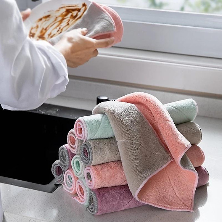 Khăn Lau Chén Dĩa Thấm Hút Tốt 25x15cm