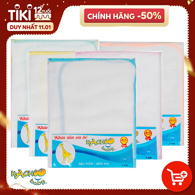 Mua tại Lazada: Khăn tắm Kachoobaby 3 lớp 70x80cm Chính hãng, giá tốt