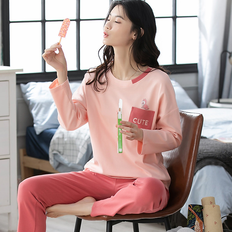 Đồ nữ mặc nhà thu đông cotton dày dặn 8642