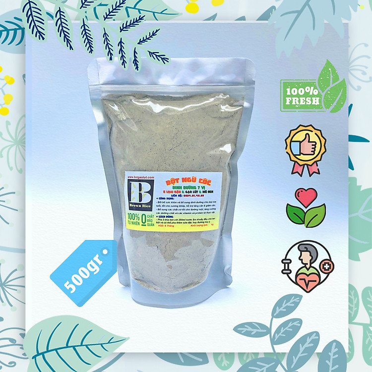 Bột ngũ cốc 7 vị Brown Rice 500gr ( 5 loại đậu, gạo lứt, mè đen )