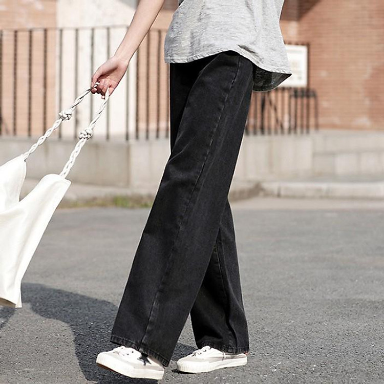Quần Jean Ống Rộng màu đen / màu xám QJ002