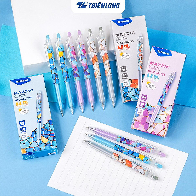 Bút gel xóa được Mazzic Thiên Long GELE-007 (Xanh)