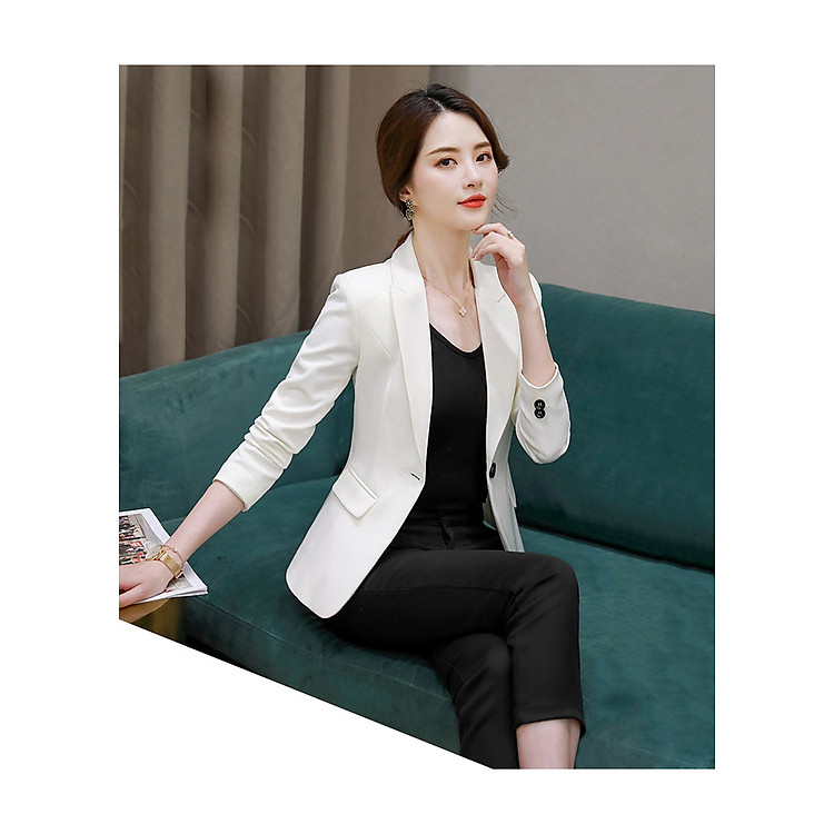 Áo khoác vest tay đính nút