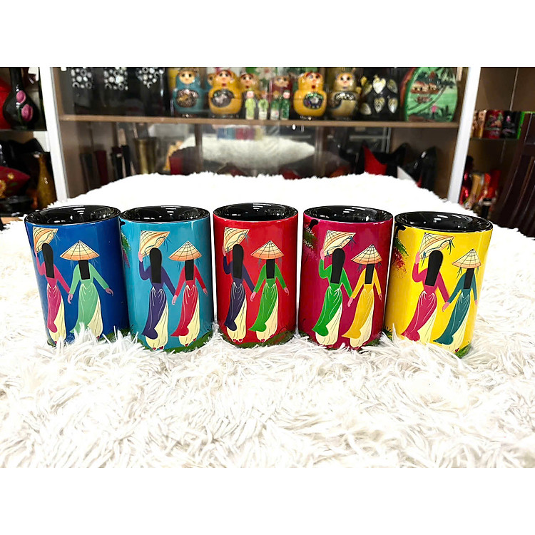 Hủ cắm bút sơn mài (11x7 cm) - Ảnh 5