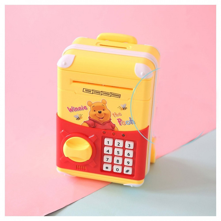Mô hình két sắt valy Gấu Pooh - Vàng - 350