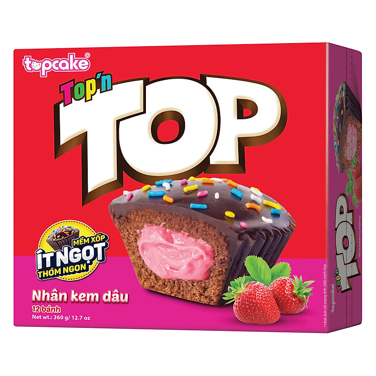 Bánh TOPCAKE Top'n top - Dâu (Hộp 360g)
