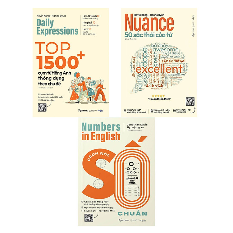 Combo Diễn Đạt Tiếng Anh Trôi Chảy: Nuance 50 Sắc Thái Của Từ + Top 1500+ Cụm Từ Tiếng Anh + Cách Nói Số Chuẩn (Bộ 3 Cuốn) - AL