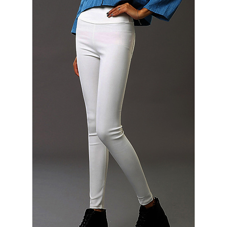 Quần nữ legging co giãn 4 chiều có túi sau - 157 - Trắng