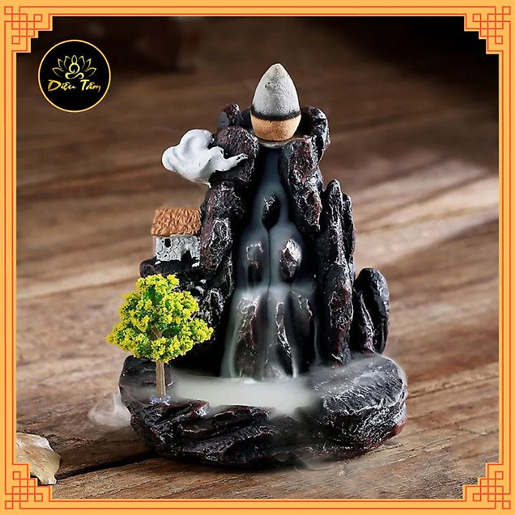 Thác khói trầm hương tặng 5 nụ trầm khói ngược cao cấp xông trầm, thác khói non bộ tiểu cảnh trang trí Diệu Tâm