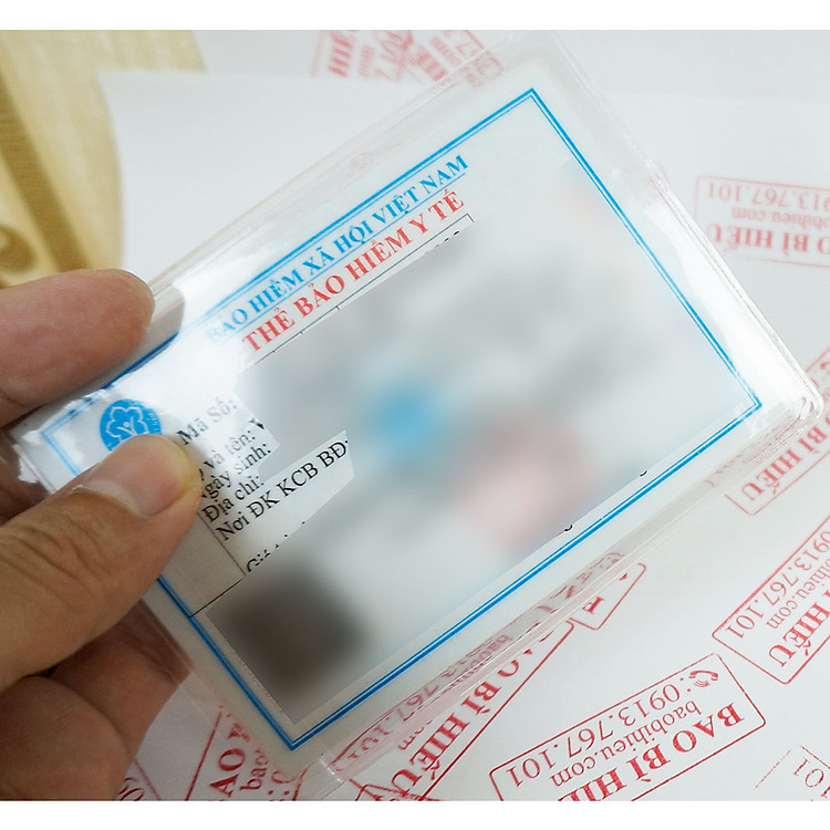 Combo 5 vỏ bọc thẻ bảo hiểm y tế dẻo trong có nắp đậy và không cần ép