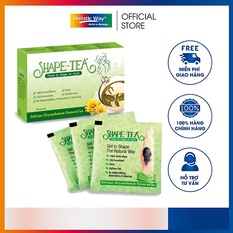 Trà Túi Lọc Hỗ Trợ Giảm Cân, Giảm Mỡ, Detox Hiệu Quả Thành Phần Thảo Mộc Từ Hoa Cúc Tự Nhiên Shape Tea Slimming Tea (25 Gói)