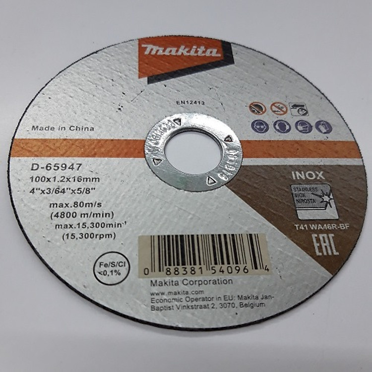 Bộ 5 đá cắt inox mỏng 100mm Makita D-65947