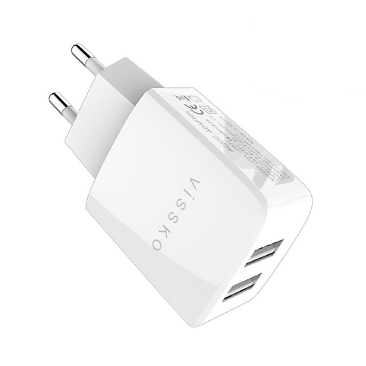Adapter Sạc 2 Cổng Vissko PowerPort VI 12W (Hỗ Trợ Sạc Nhanh QC 3.0) - Hàng Chính Hãng