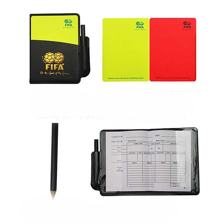 Bộ Thẻ Phạt Trọng Tài Thẻ Đỏ/Thẻ Vàng Ví Bút Chì Xách Tay