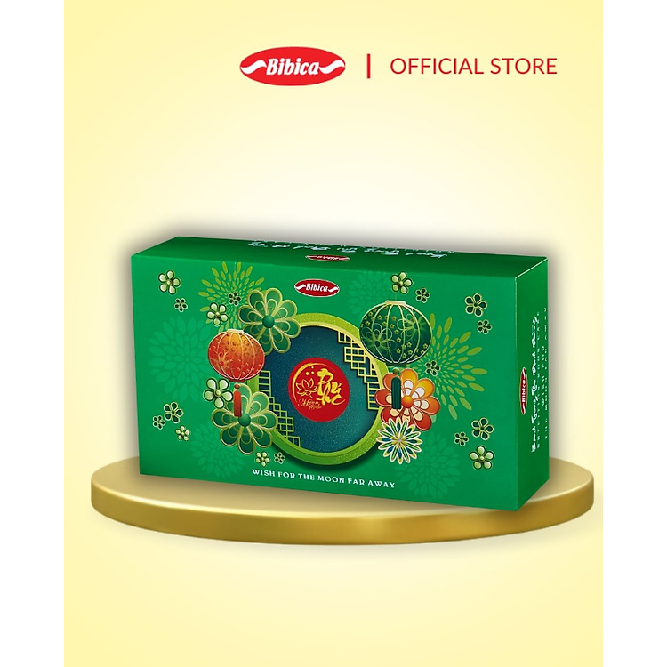 Bánh Trung Thu Bibica Đậu Xanh - Gấc 0 Trứng 150g (30A)