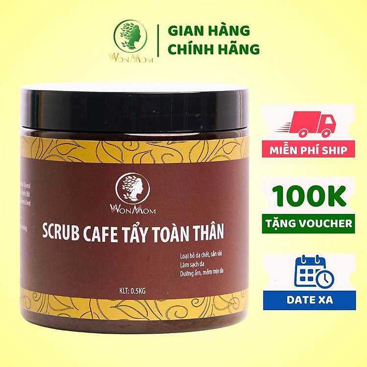 Tham Khảo tại ConCung: Scrub café tẩy trắng da Wonmom 500g , nhận ngay nhiều Ưu đãi