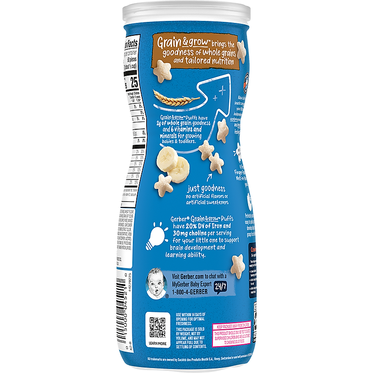 Bánh Ăn Dặm Gerber Puffs Chuối 42g Giá tốt - Hình ảnh 4