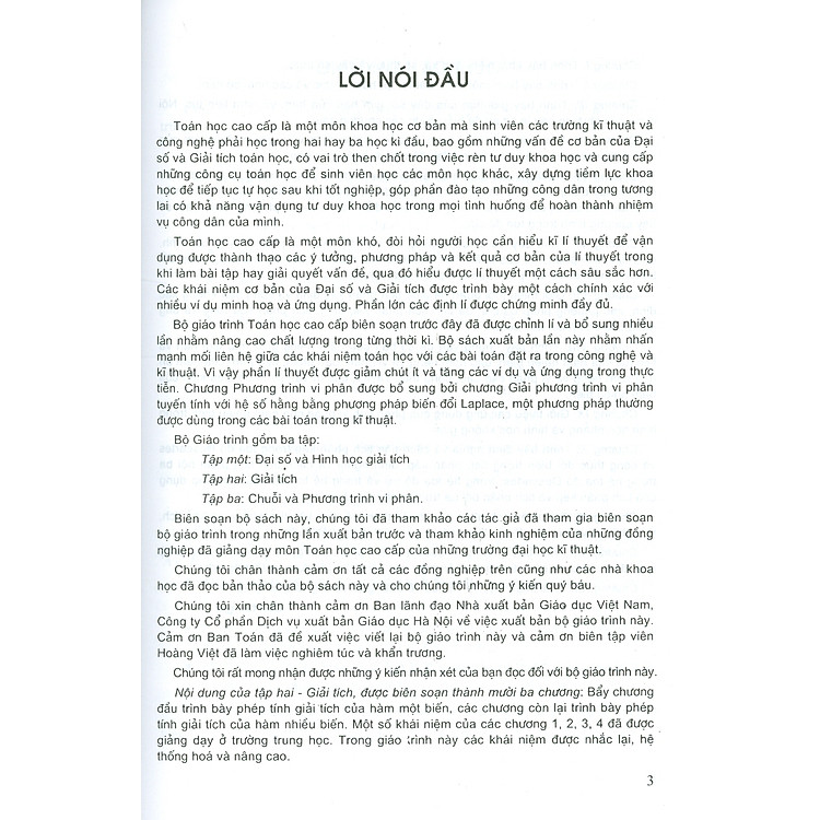 Toán Học Cao Cấp, Tập Hai - Giải Tích (Tái bản năm 2023) - Ảnh 4